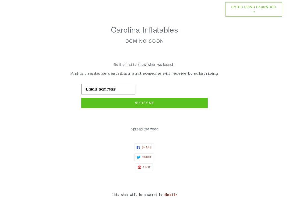 scinflatables.com shopify website screenshot