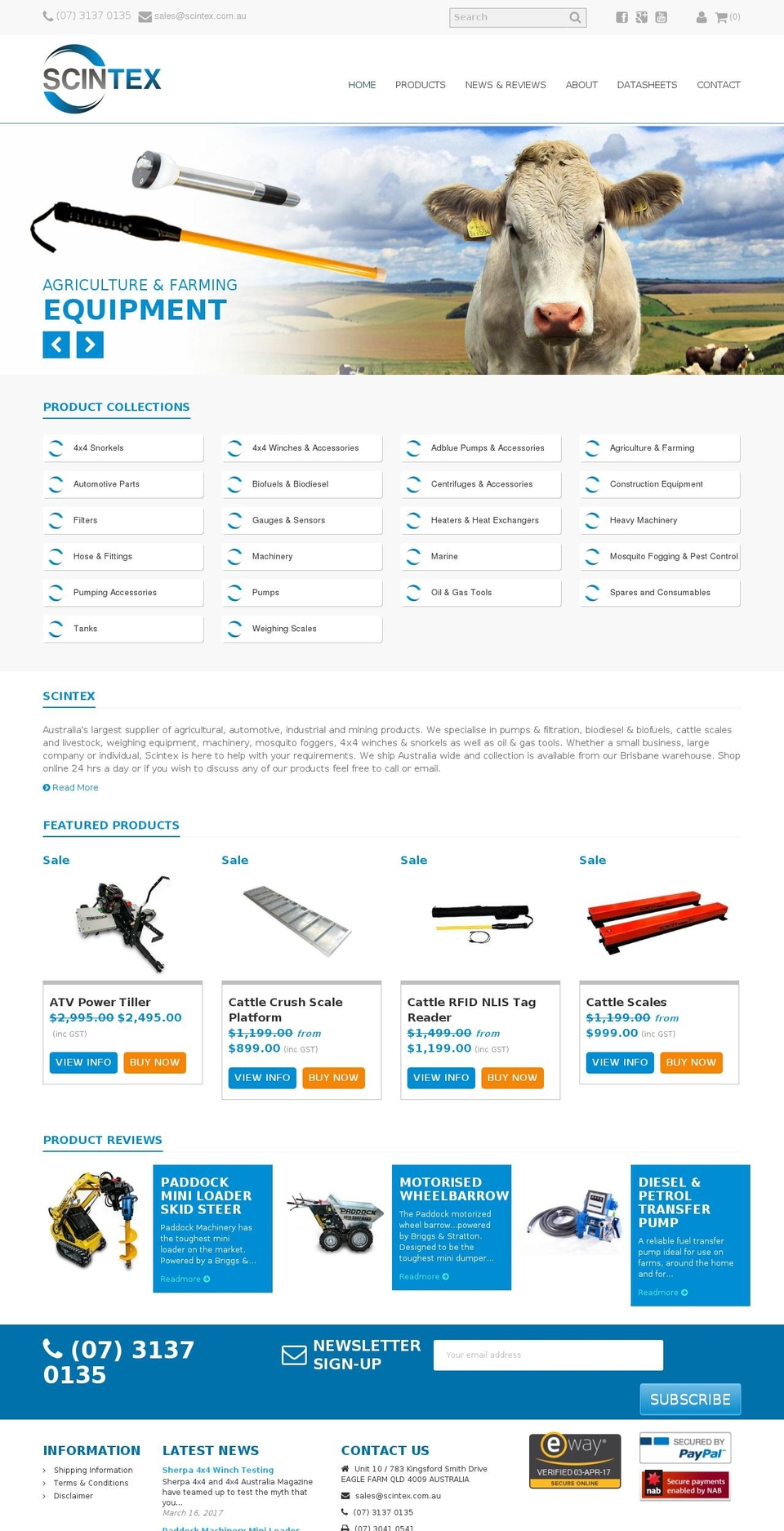 scintex.com.au shopify website screenshot