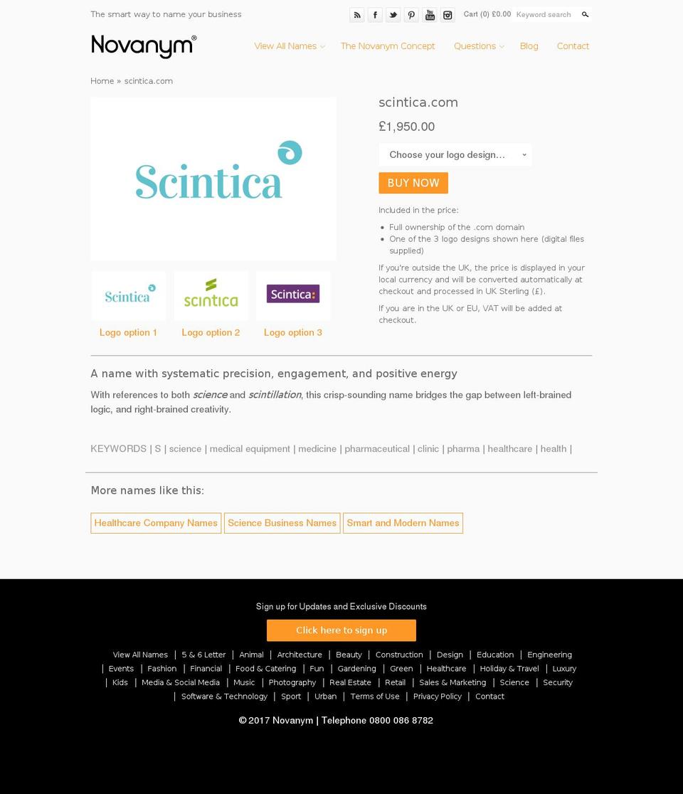 scintica.com shopify website screenshot