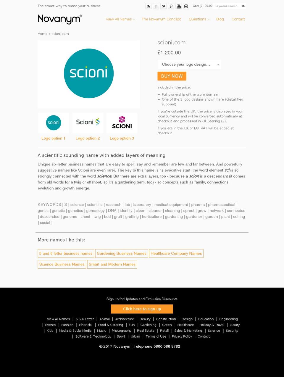 scioni.com shopify website screenshot