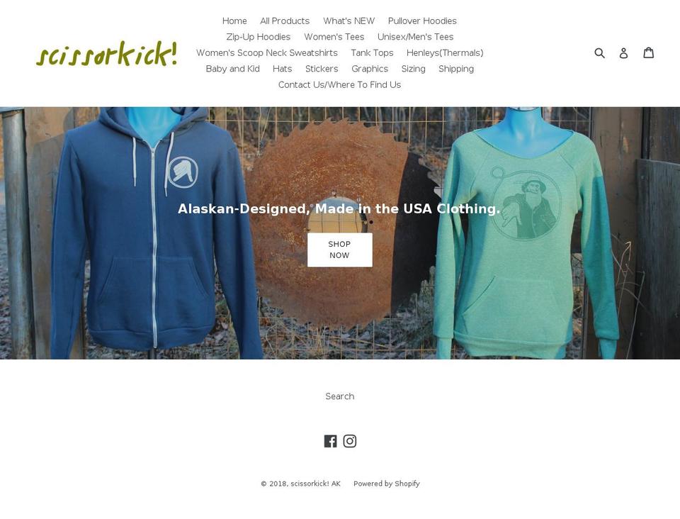 Saffron Shopify theme site example scissorkick.biz