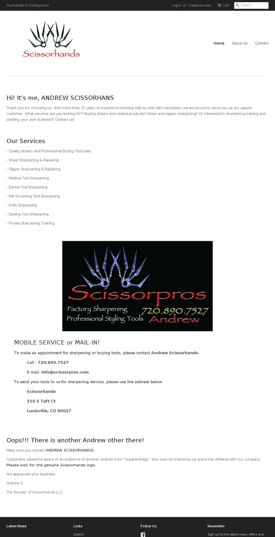 scissorpros.com shopify website screenshot