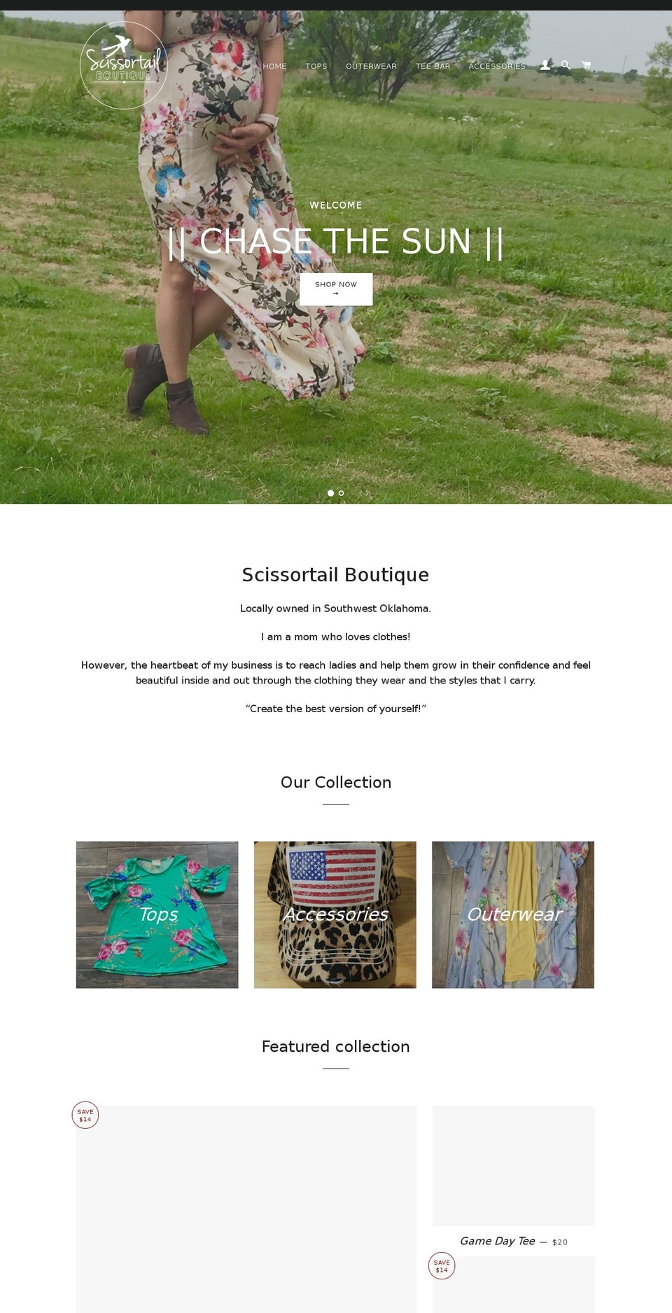 scissortailboutique.com shopify website screenshot