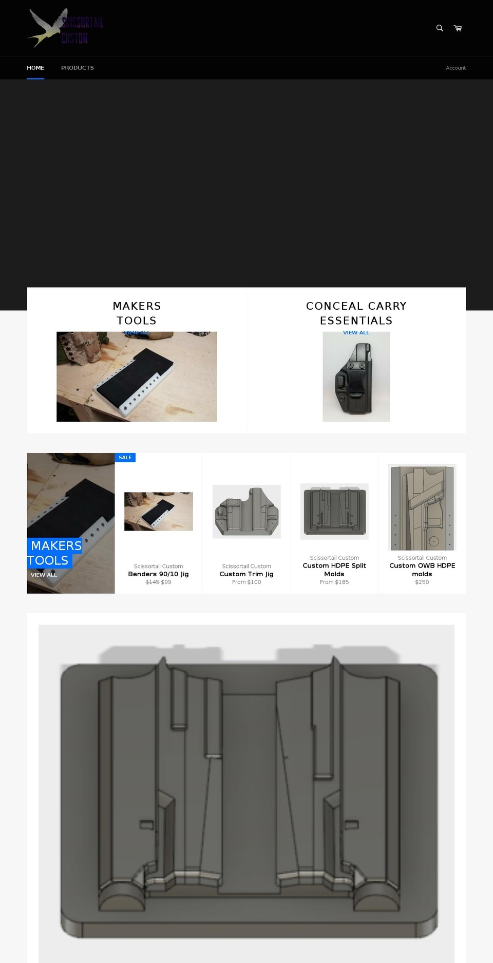 scissortailcustom.com shopify website screenshot