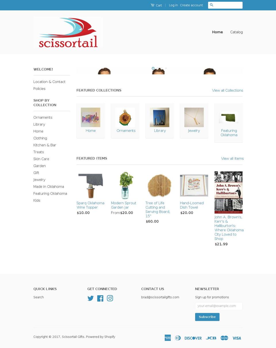 Gifts Shopify theme site example scissortailgifts.com