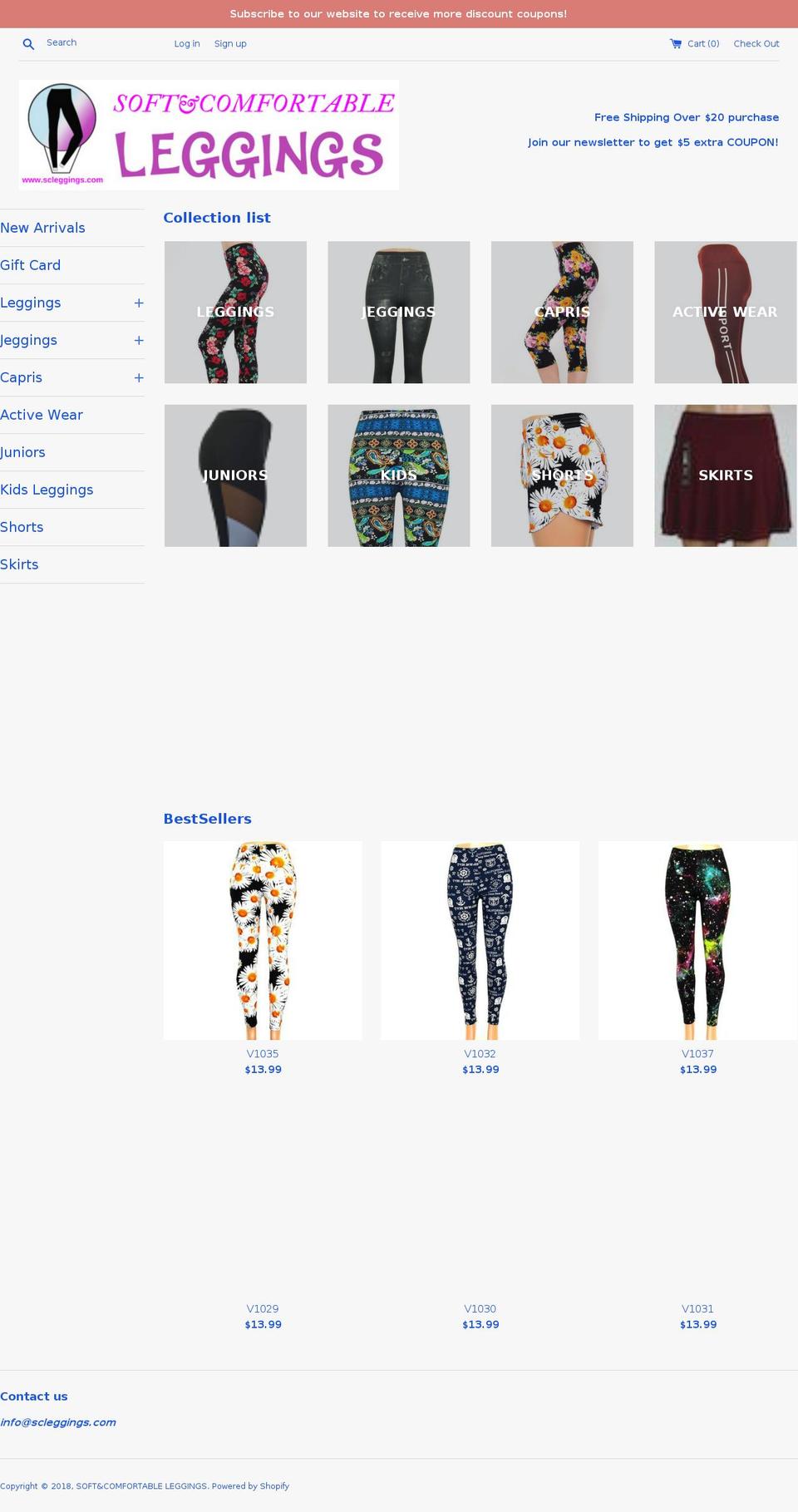 scleggings.com shopify website screenshot