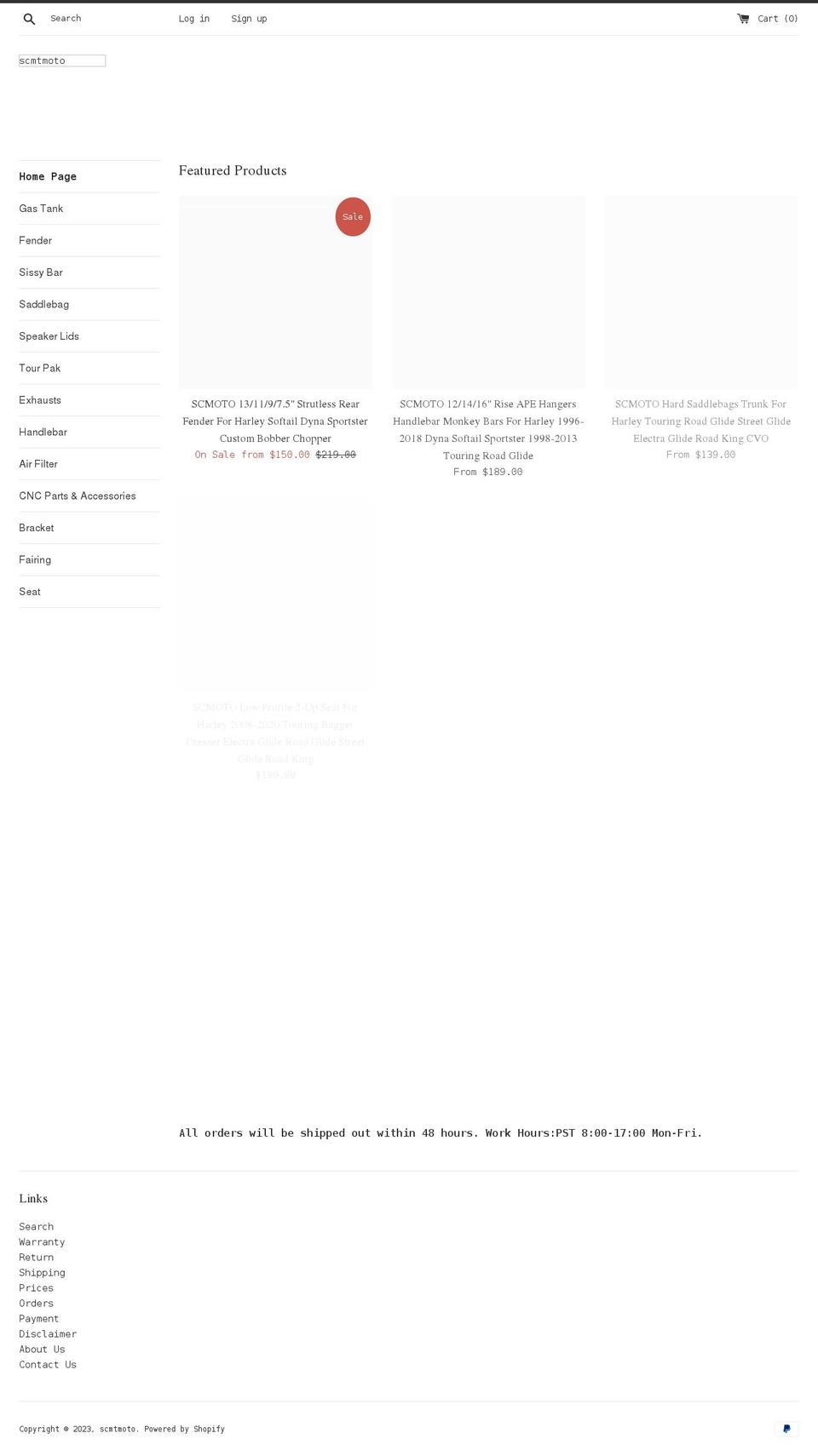 scmtmoto.com shopify website screenshot
