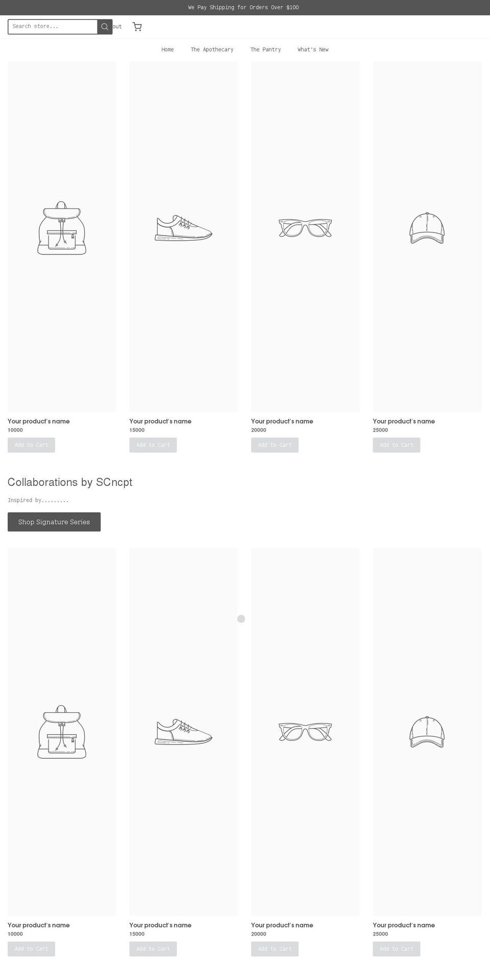 scncpt.com shopify website screenshot