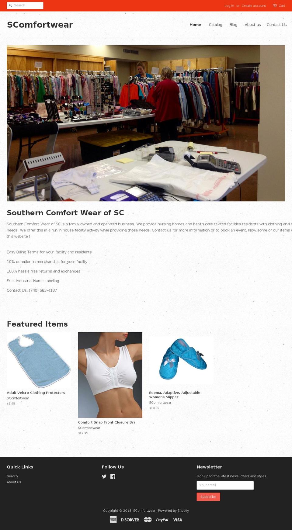 scomfortwear.com shopify website screenshot