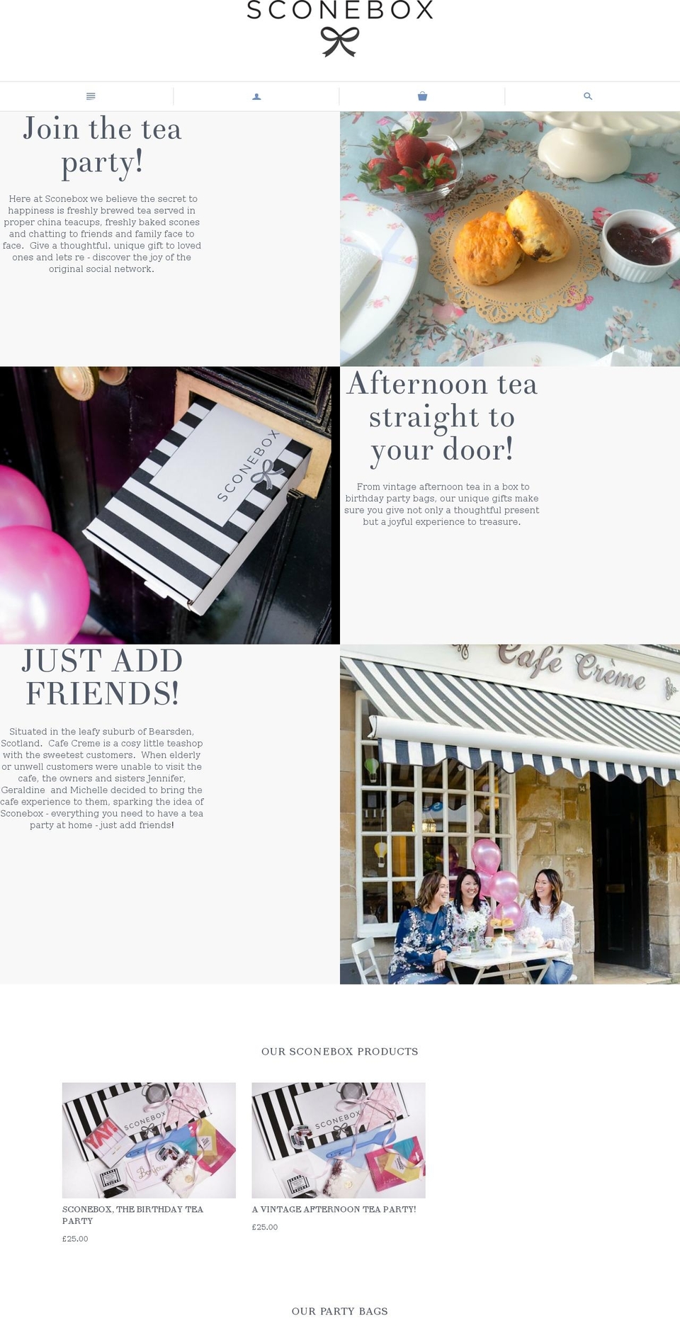 sconebox.com — Shopify storefront screenshot