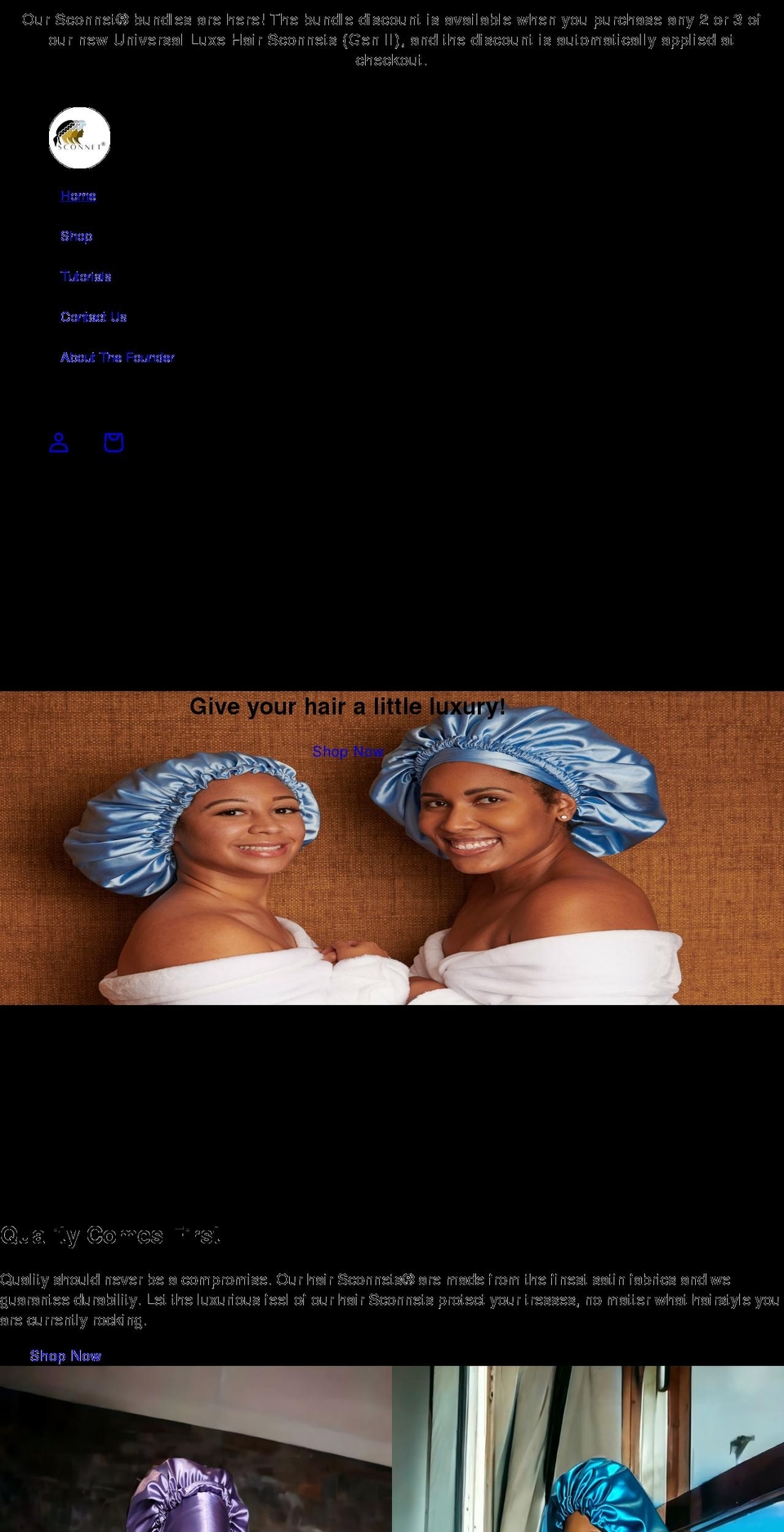 sconnetscarves.com shopify website screenshot