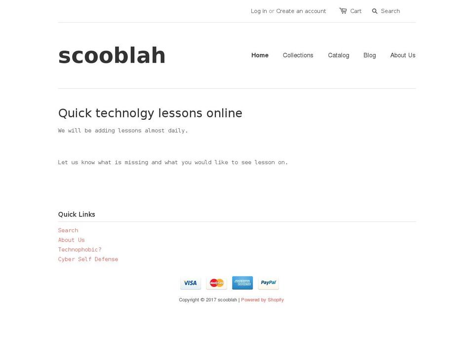 scooblah.com shopify website screenshot