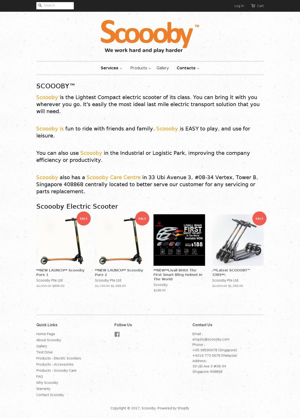 scoooby.com shopify website screenshot