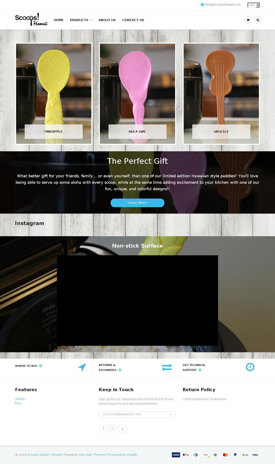 scoopshawaii.com shopify website screenshot