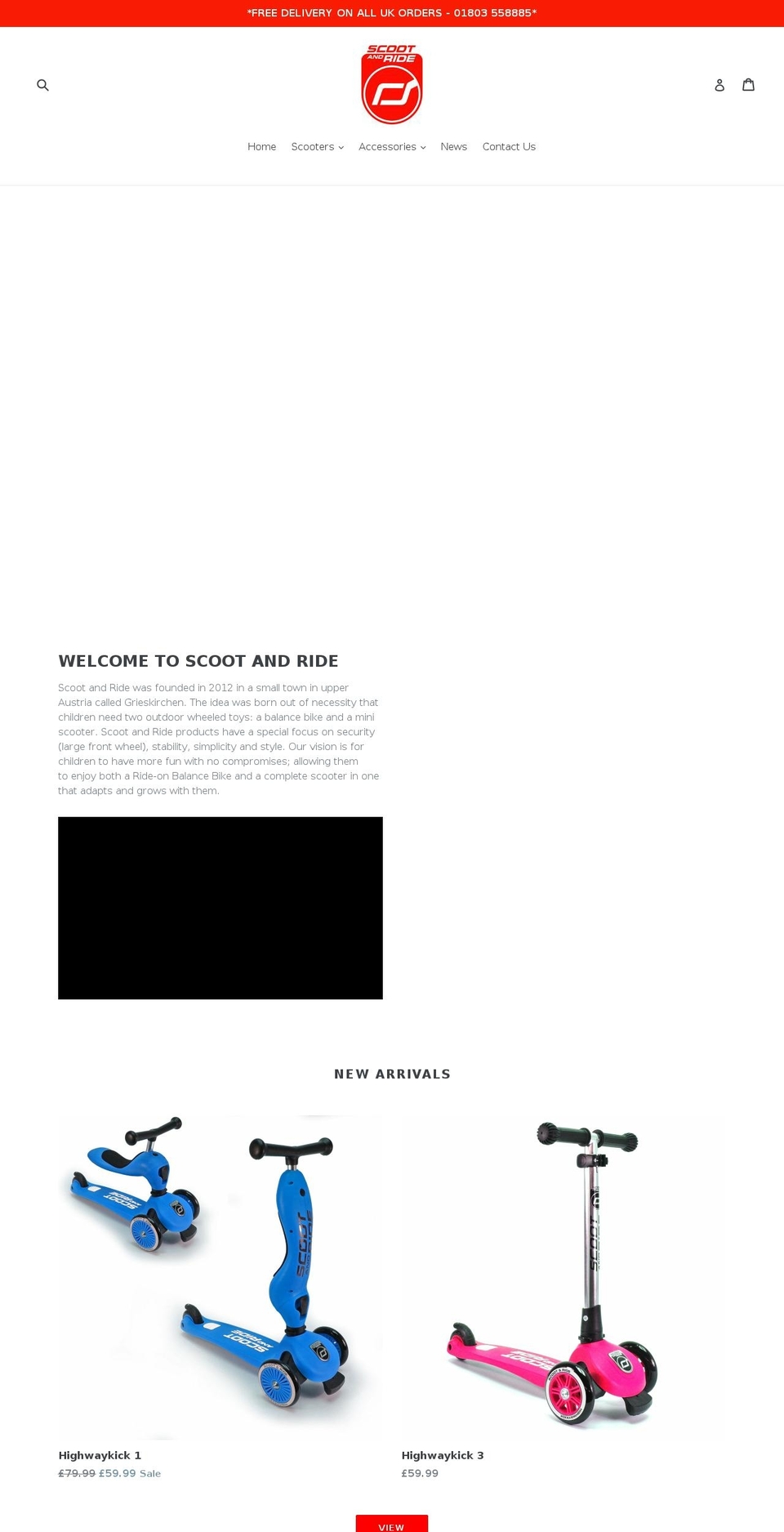 scootandride.co.uk shopify website screenshot