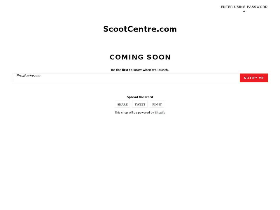 scootcentre.com shopify website screenshot