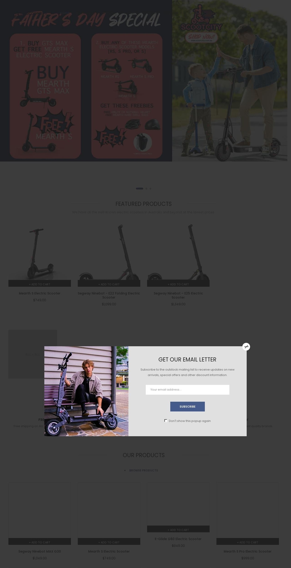 scootcity.com.au shopify website screenshot