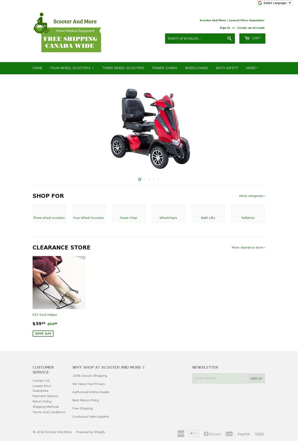 scooterandmore.com shopify website screenshot