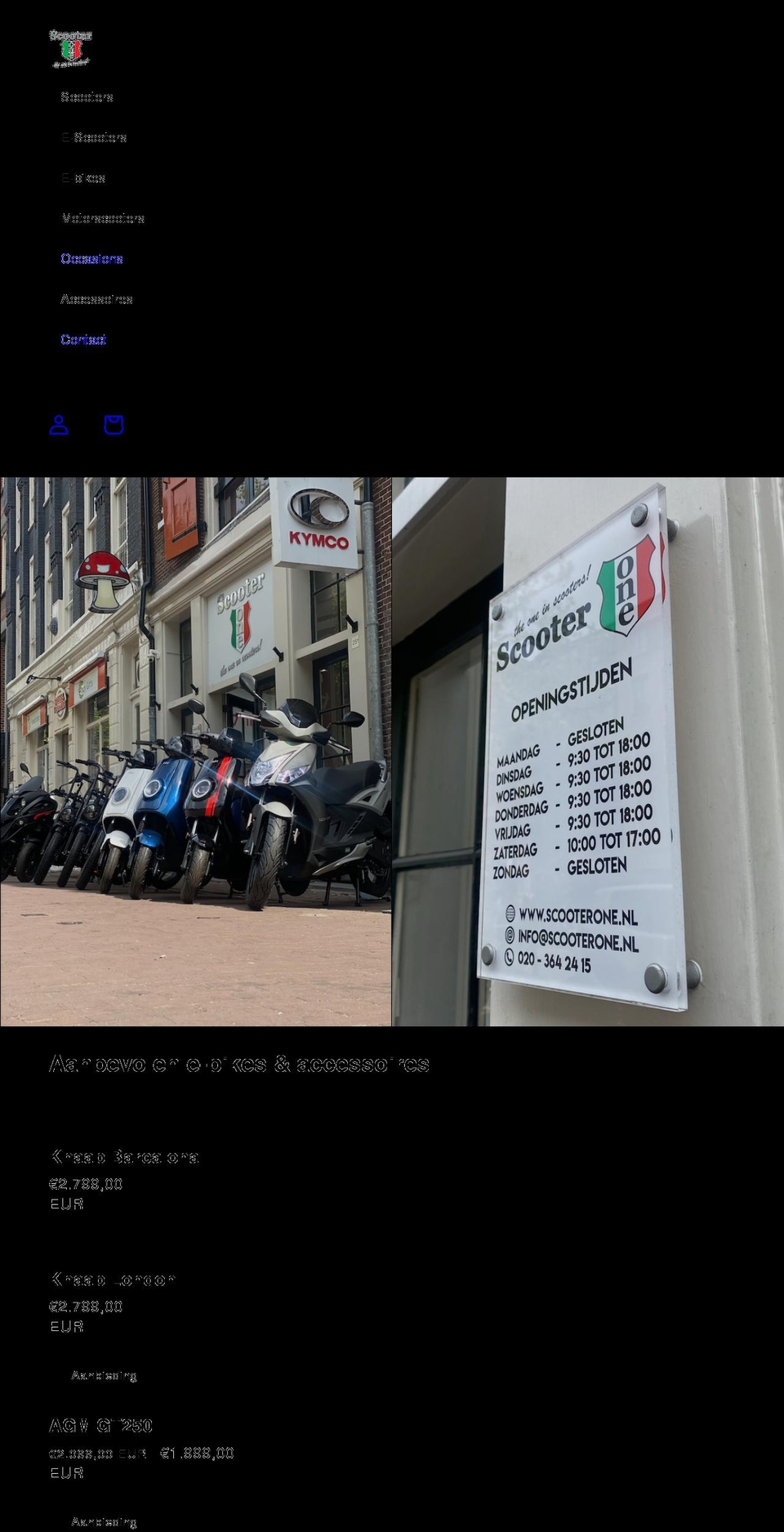 scooterone.nl shopify website screenshot