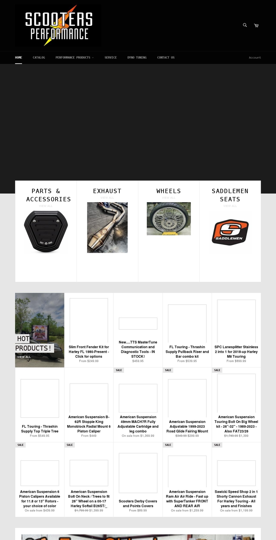 scootersperformance.net shopify website screenshot