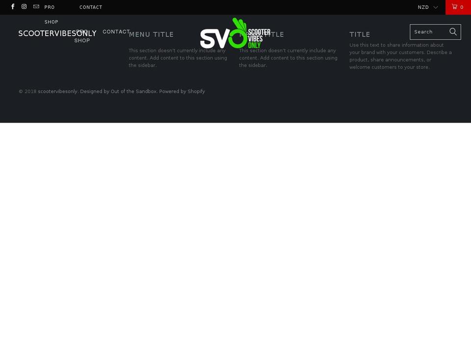scootervibesonly.com — Shopify storefront screenshot