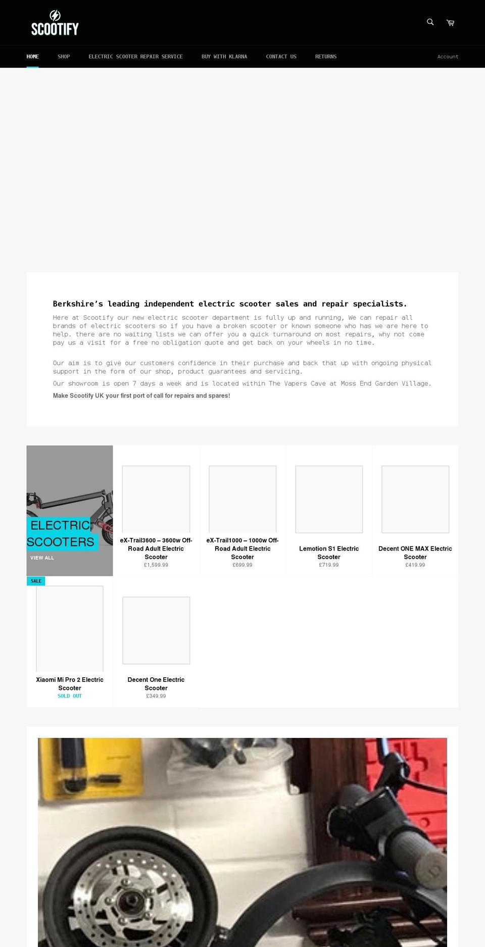 scootify.co.uk shopify website screenshot