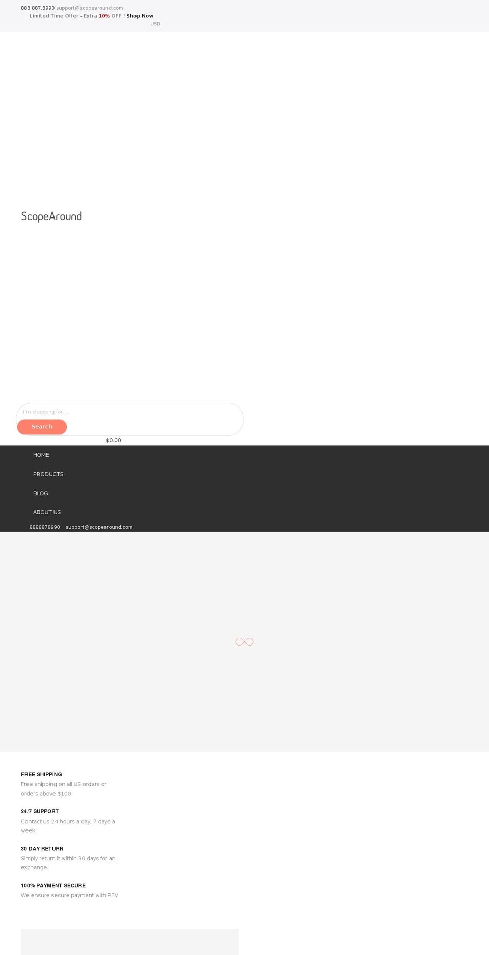 scopearound.com shopify website screenshot