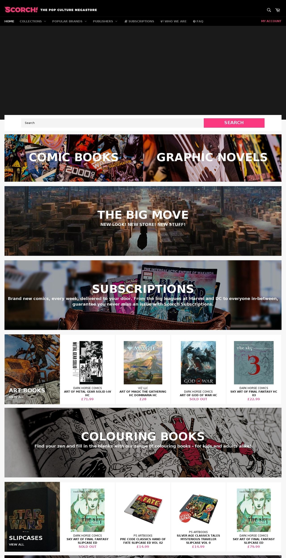 scorchcomics.com — Shopify storefront screenshot
