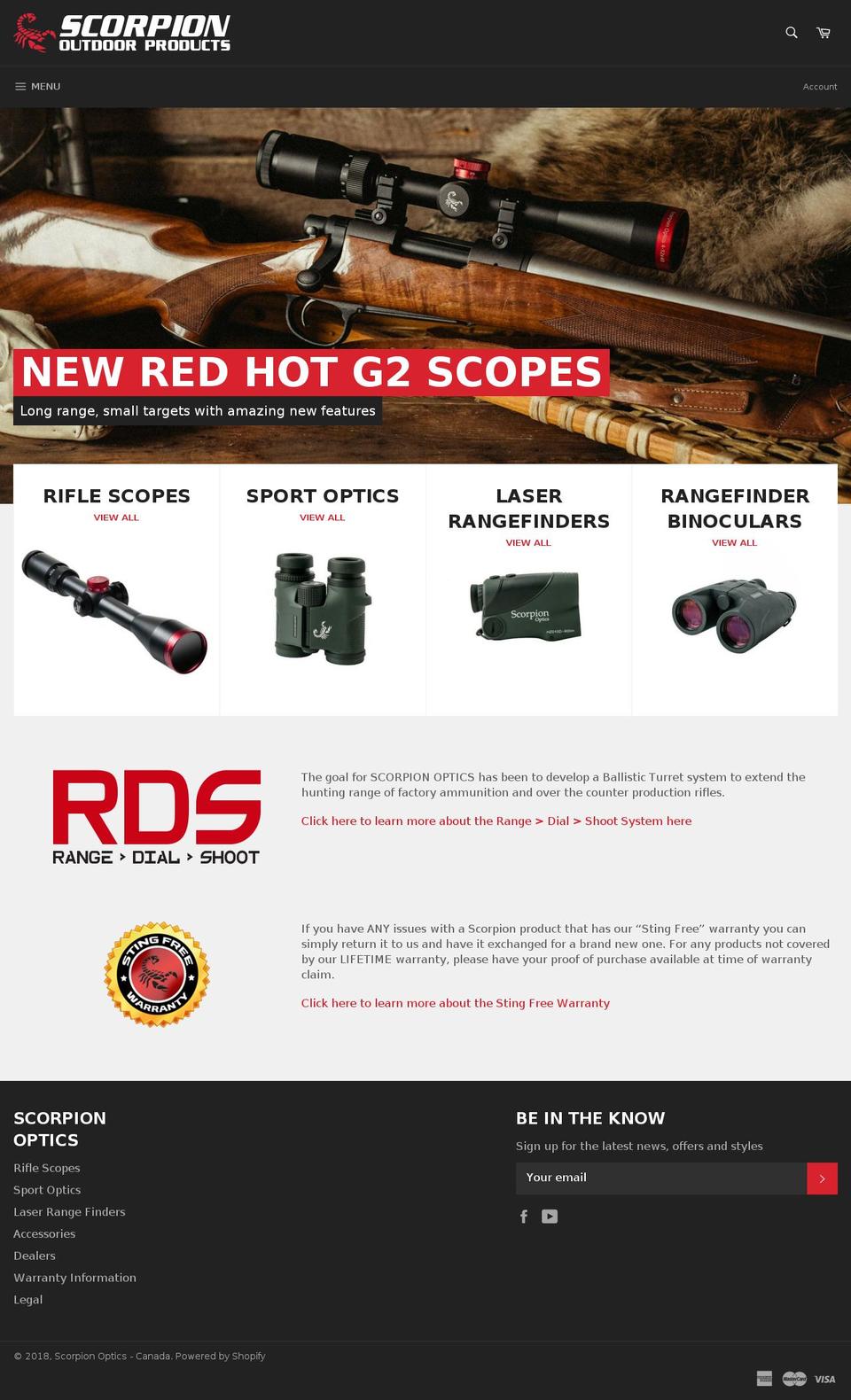 scorpionoutdoorproducts.com — Shopify storefront screenshot