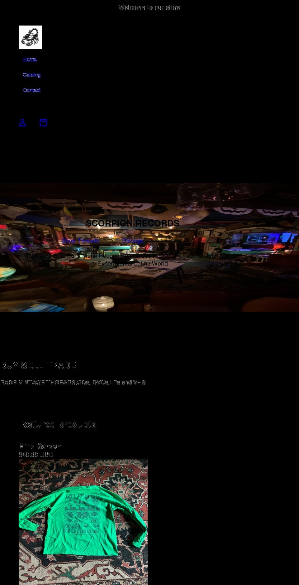 scorpionrecordsnyc.com shopify website screenshot