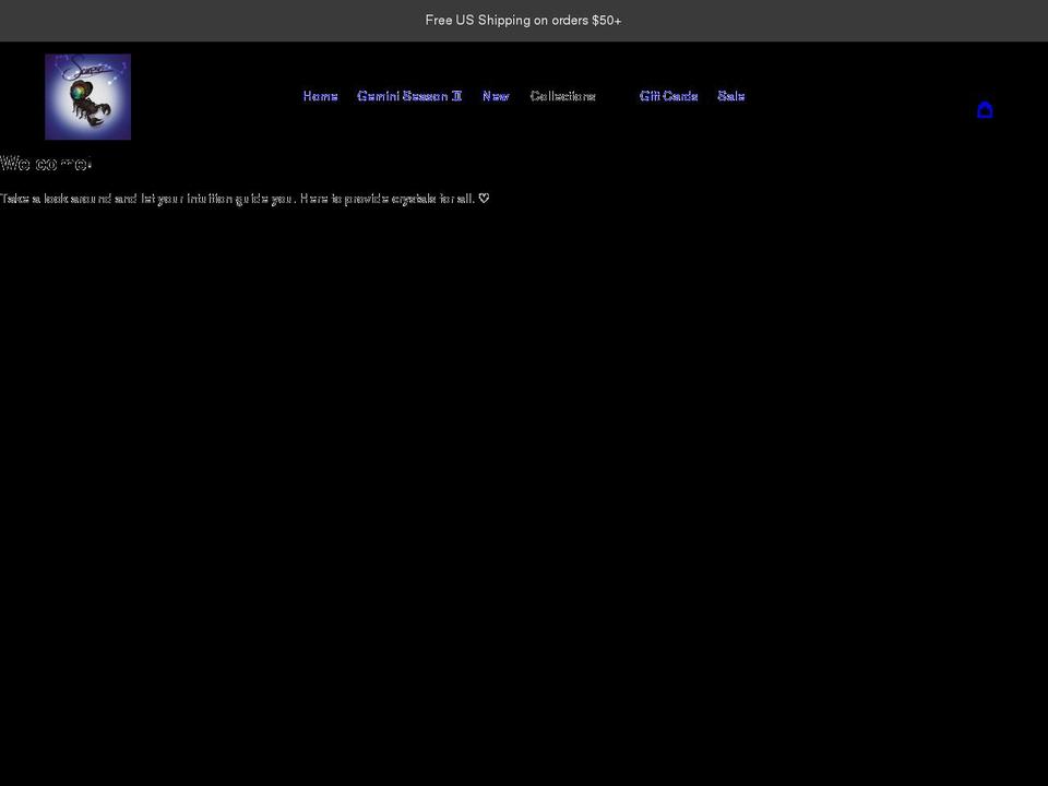 scorpiuscrystals.com shopify website screenshot