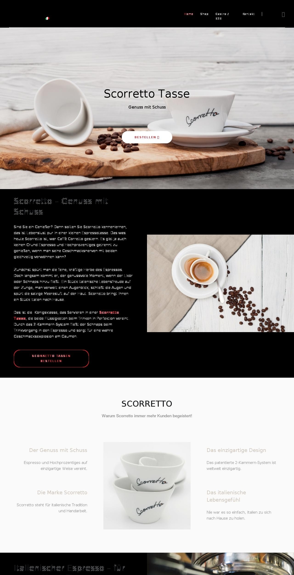 scorrettotasse.de shopify website screenshot