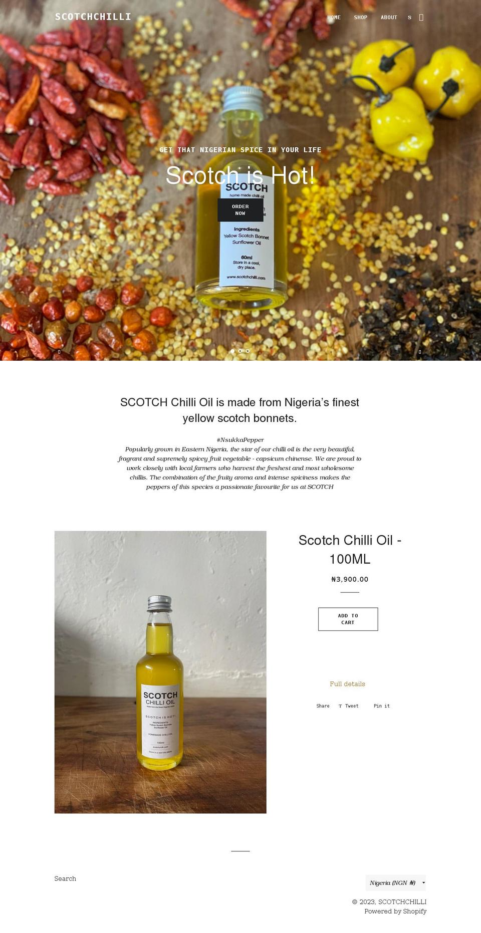 scotchchilli.com shopify website screenshot