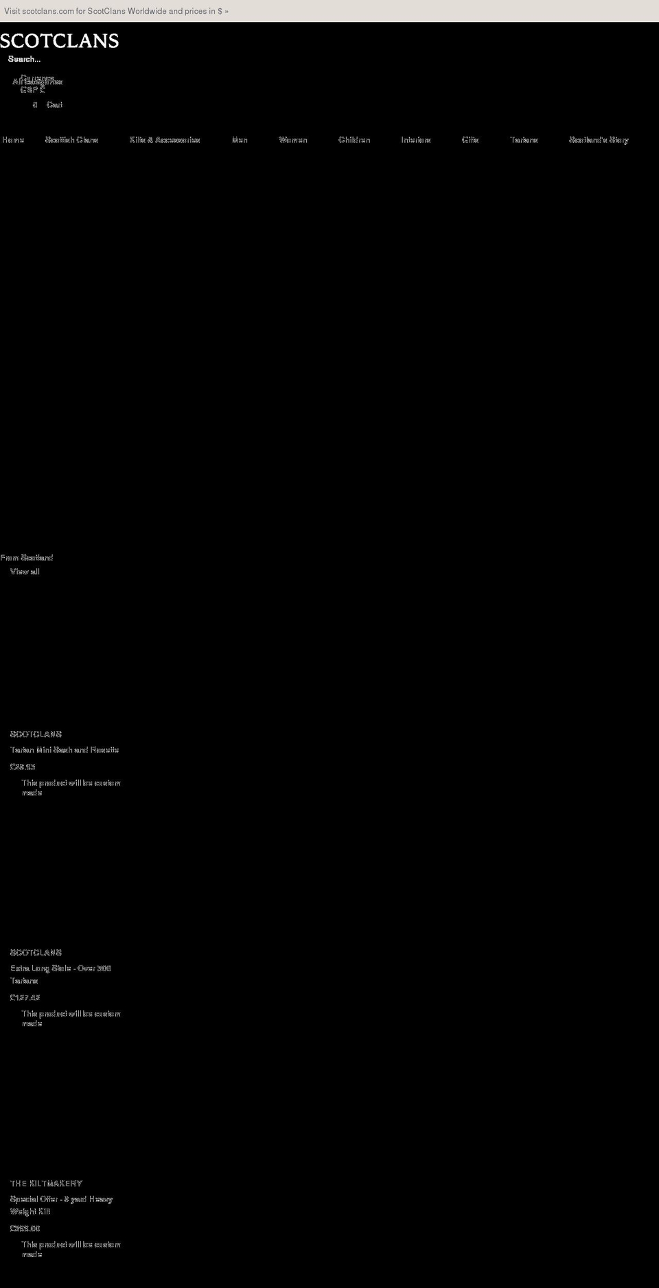 scotclans.co.uk shopify website screenshot