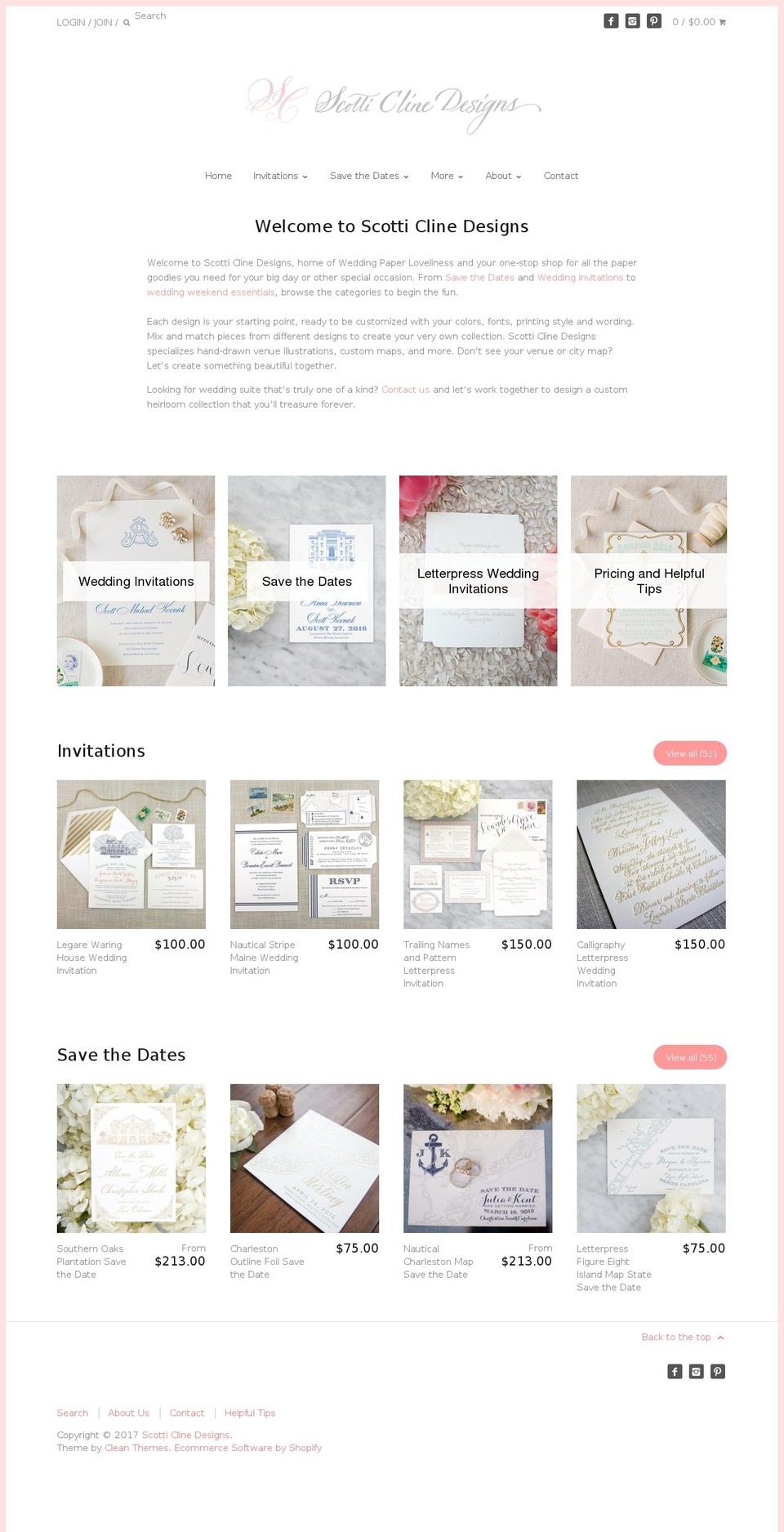 scotticlinedesigns.com shopify website screenshot