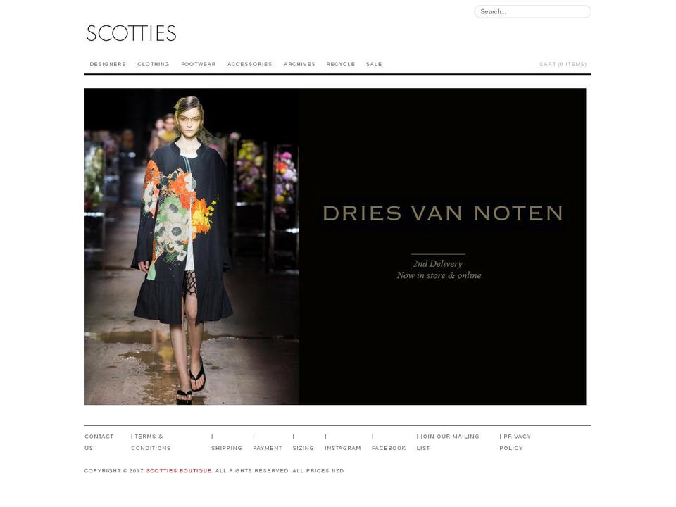 Cascade Shopify theme site example scottiesboutique.co.nz