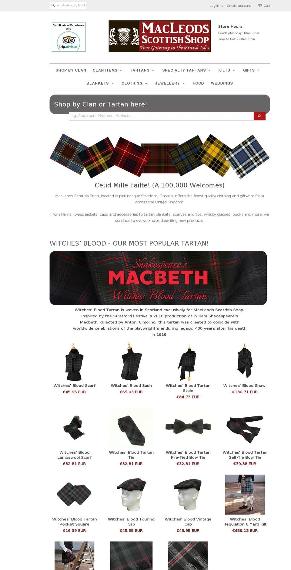 scottishshop.ca shopify website screenshot