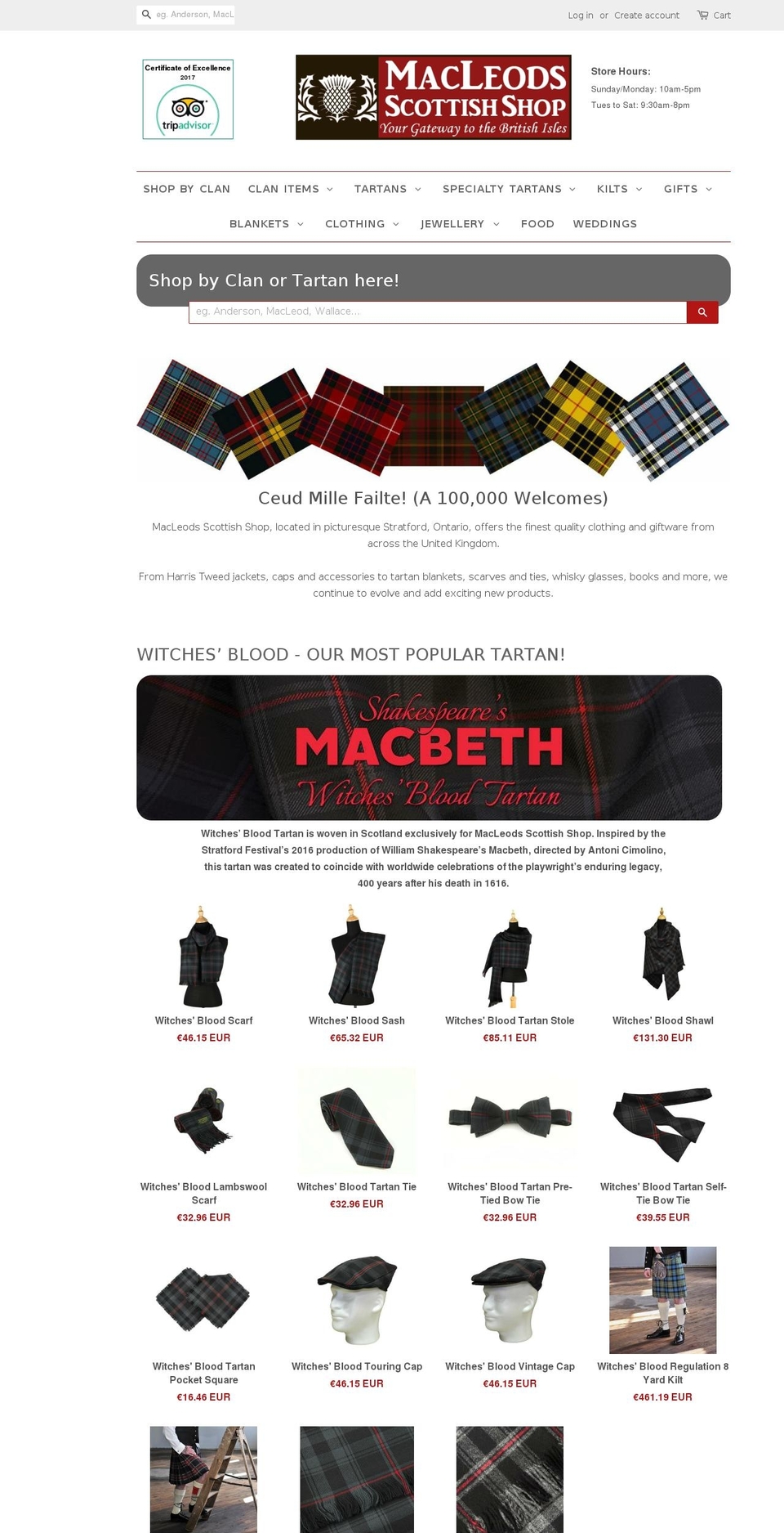 scottishshop.com shopify website screenshot