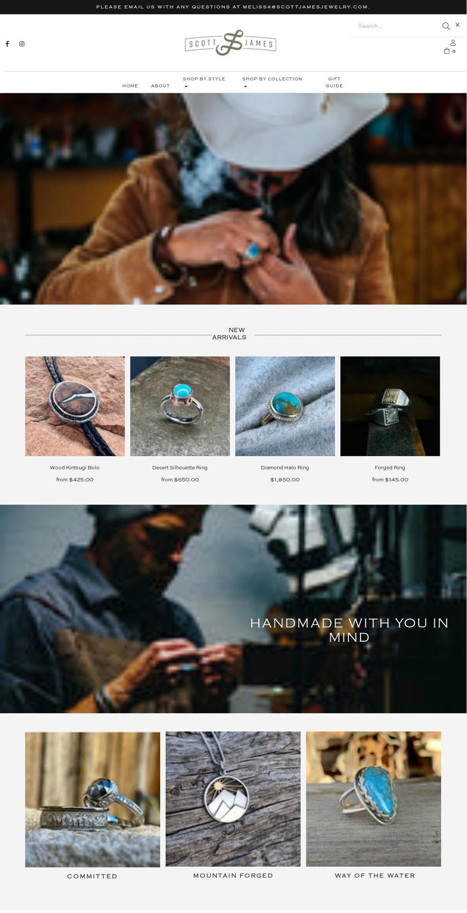 scottjamesjewelry.com shopify website screenshot