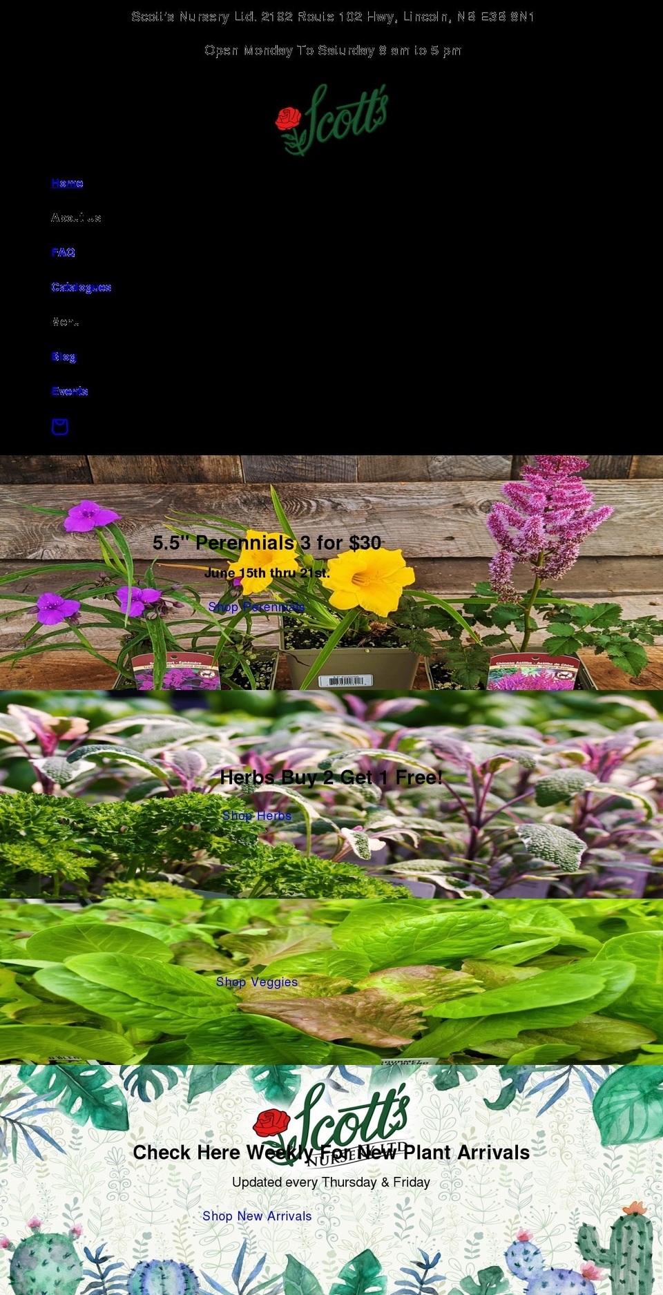 scottsnurseryonline.com shopify website screenshot