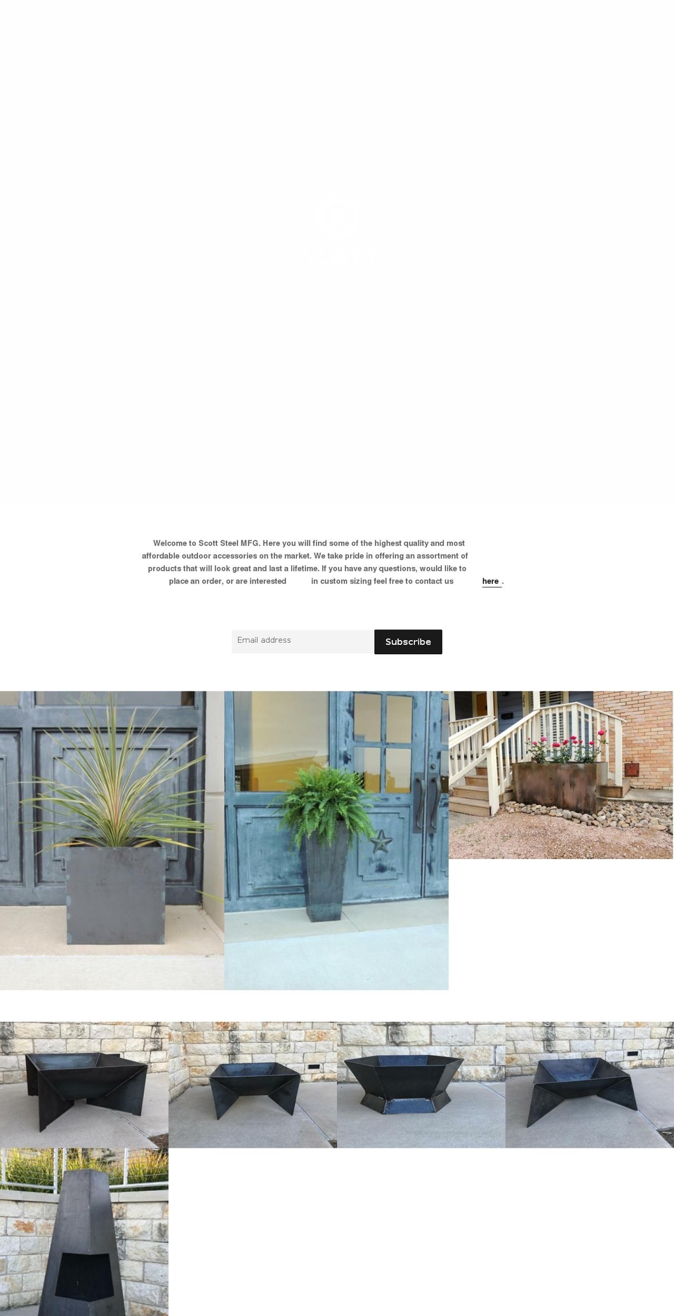 scottsteelmfg.com — Shopify storefront screenshot