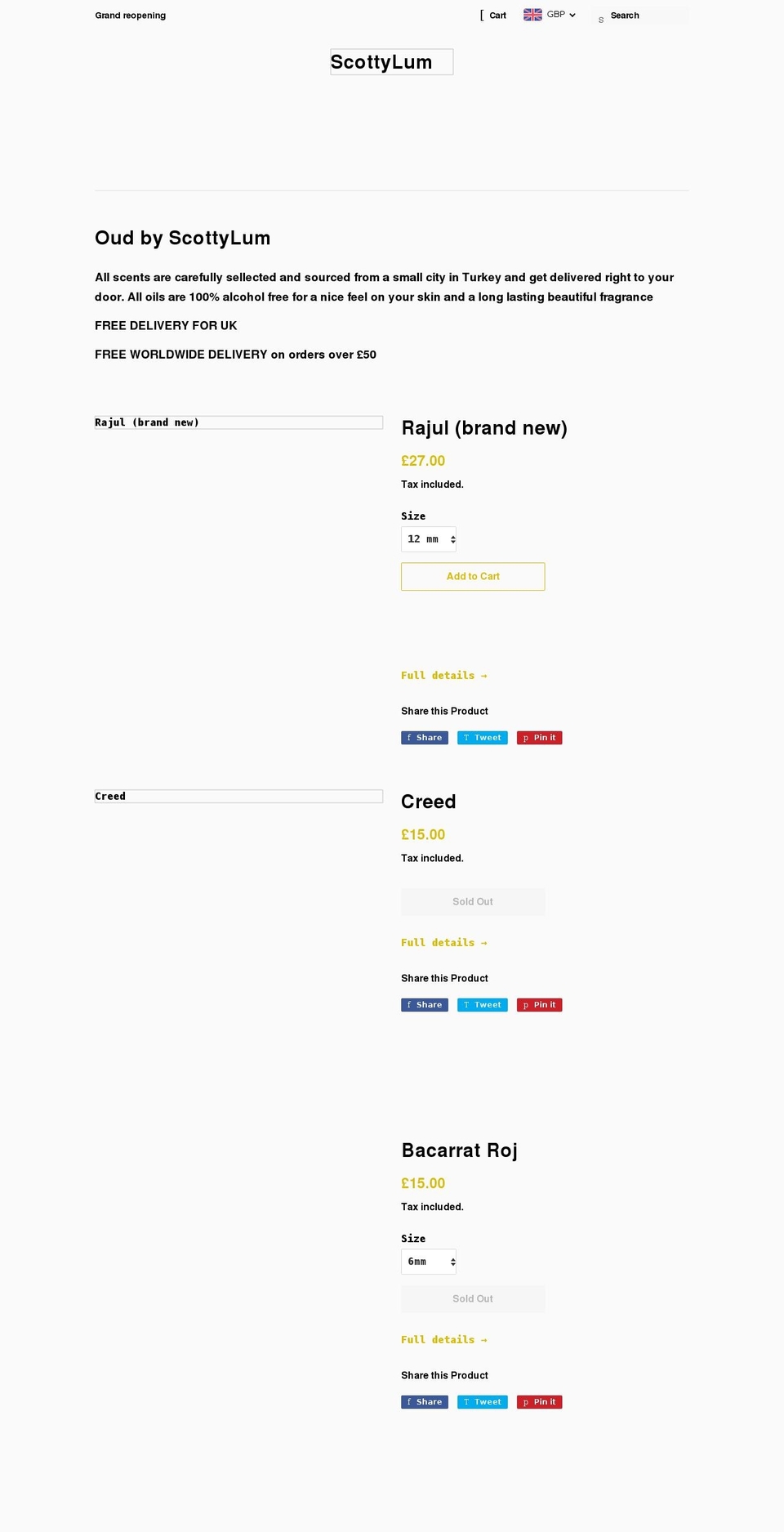 scottylum.com shopify website screenshot