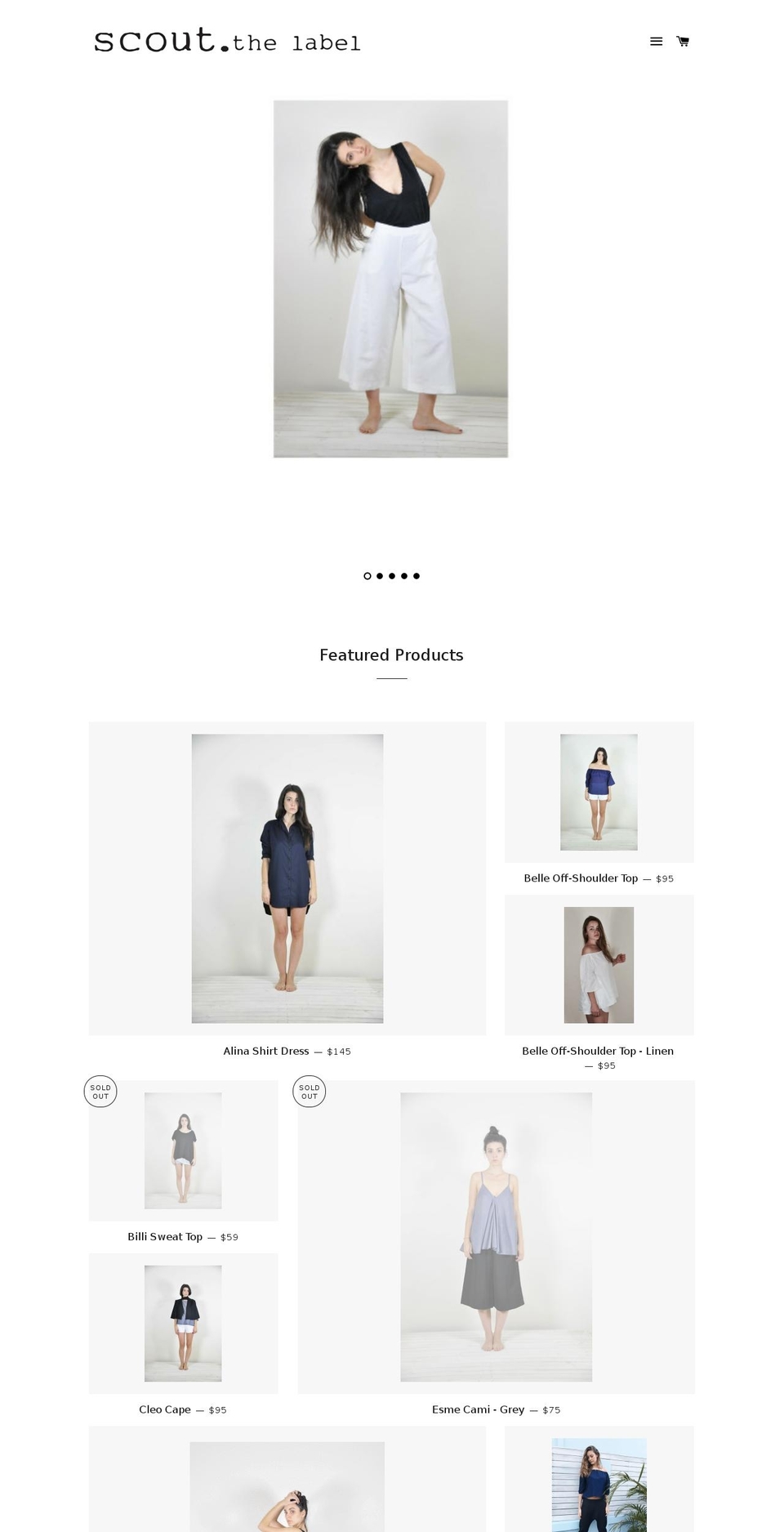 scout-thelabel.com shopify website screenshot
