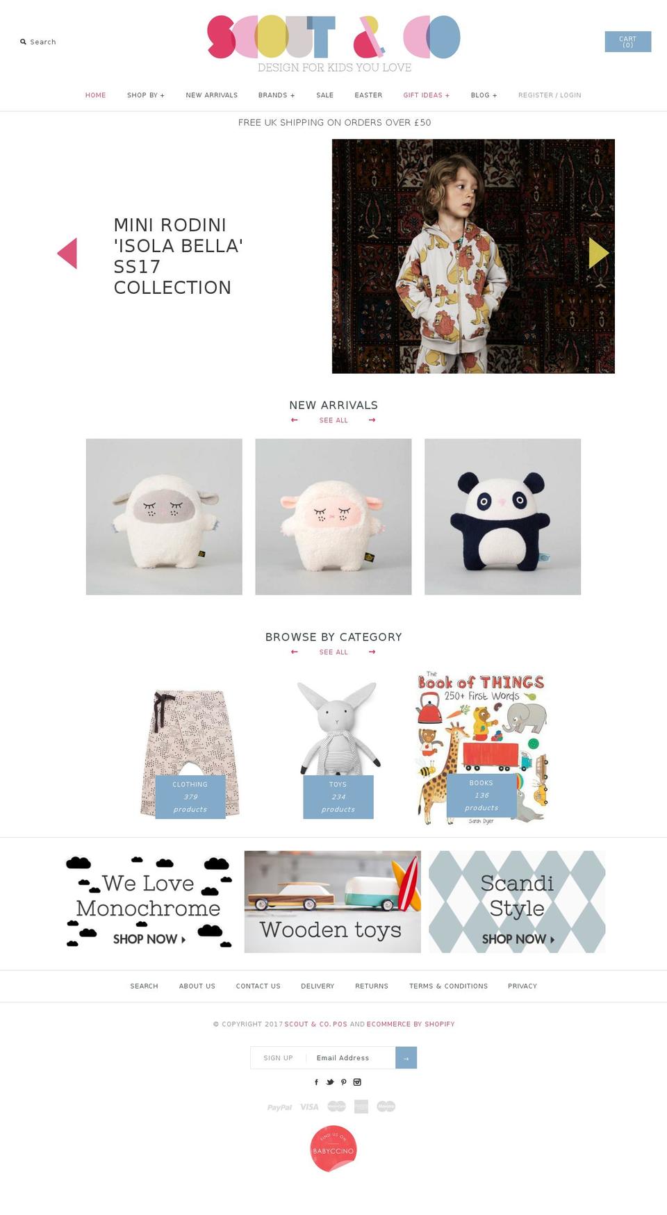 Canopy Shopify theme site example scoutandcokids.com