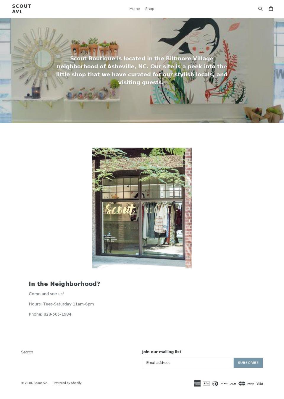 scoutavl.com shopify website screenshot