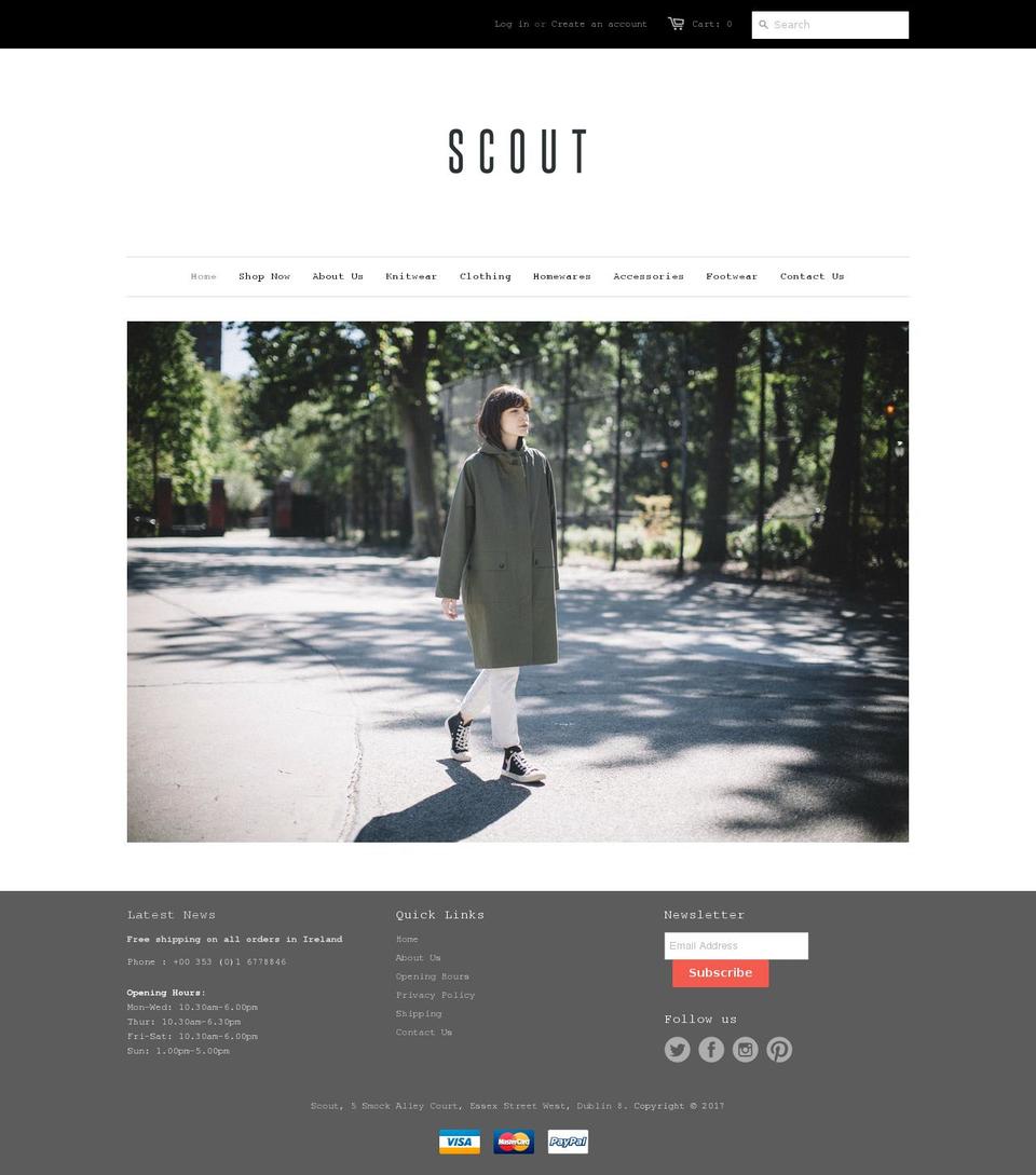 scoutdublin.com shopify website screenshot