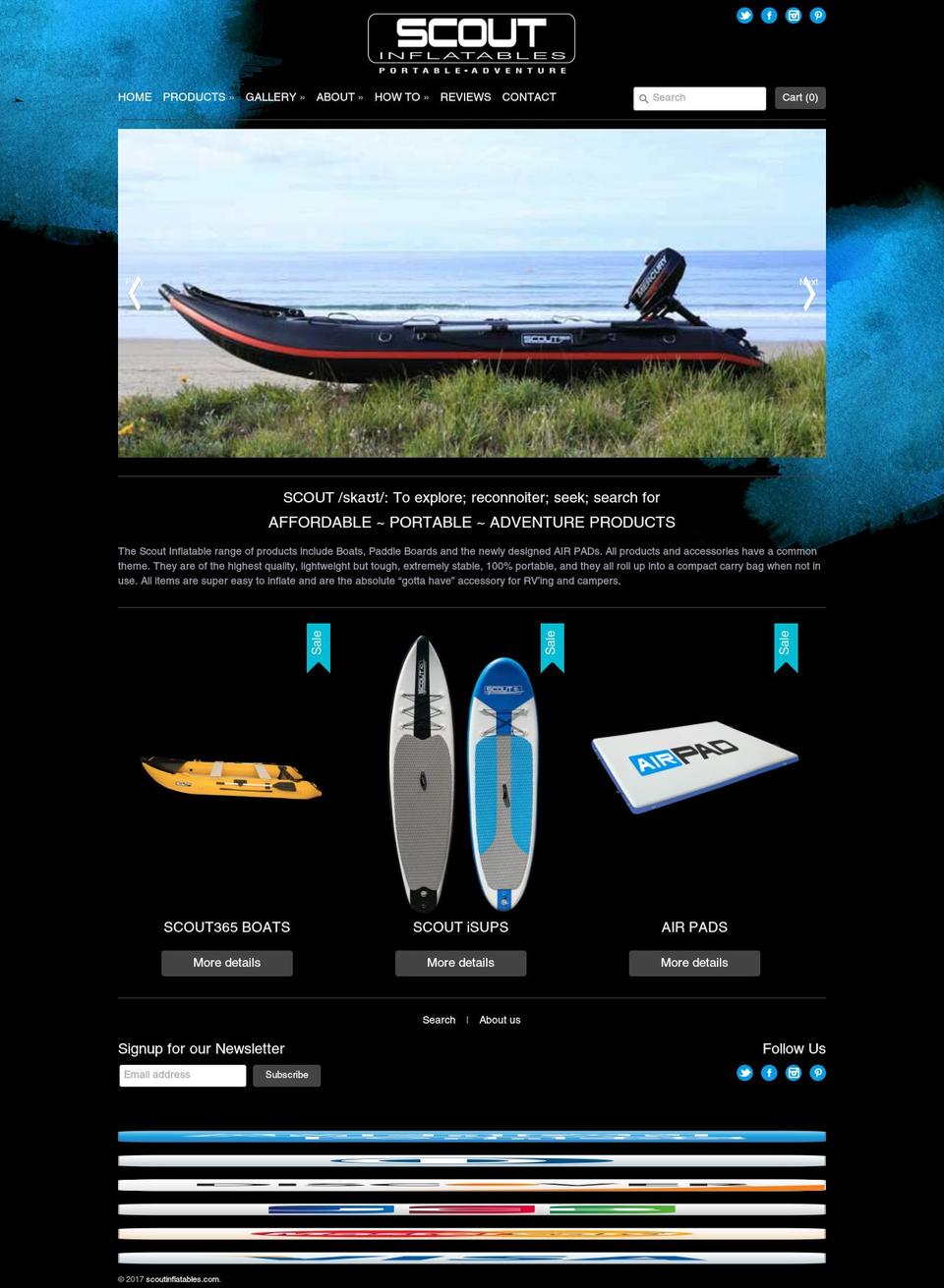 scoutinflatables.com shopify website screenshot