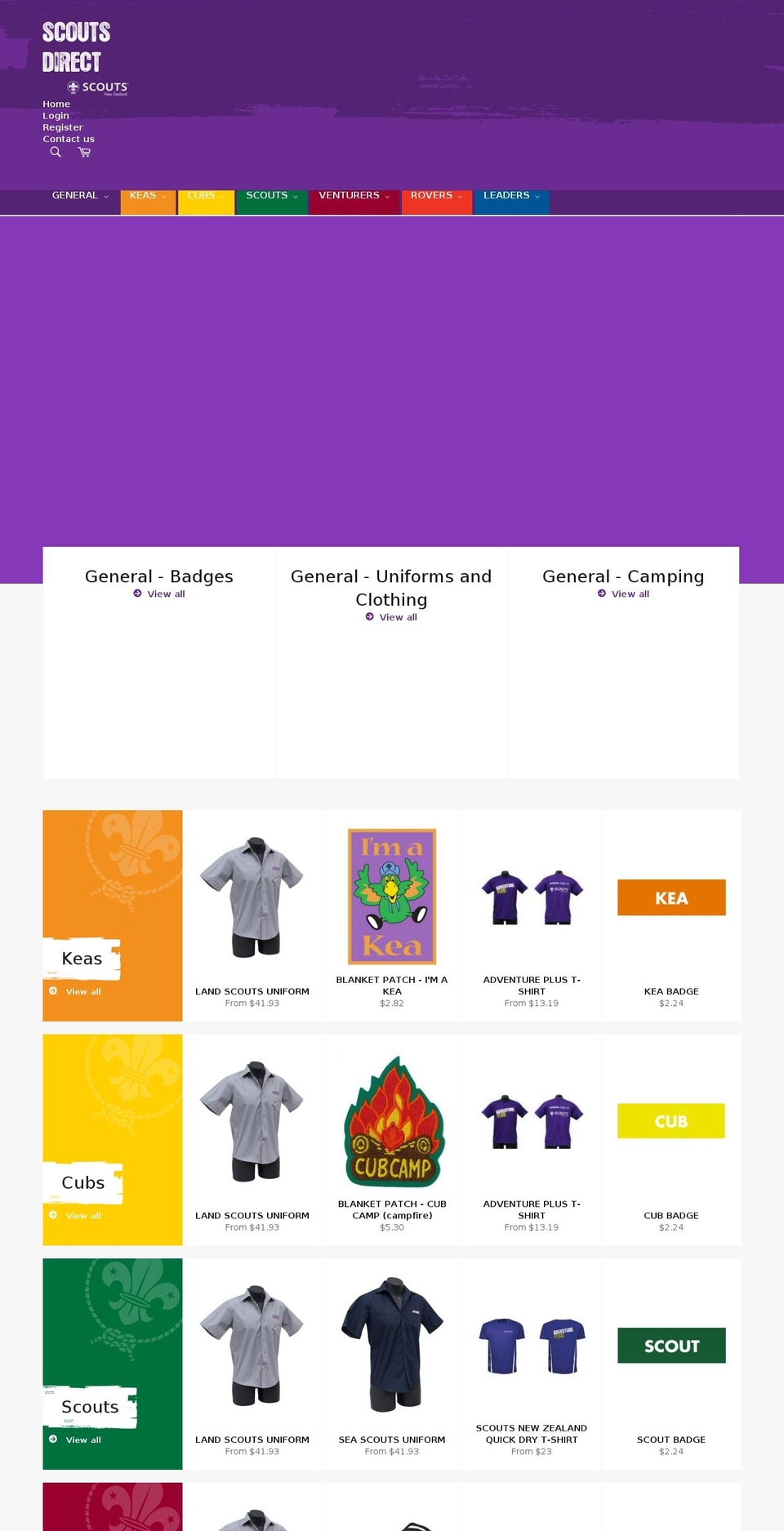 Scouts Direct Shopify theme site example scoutingdirect.co.nz