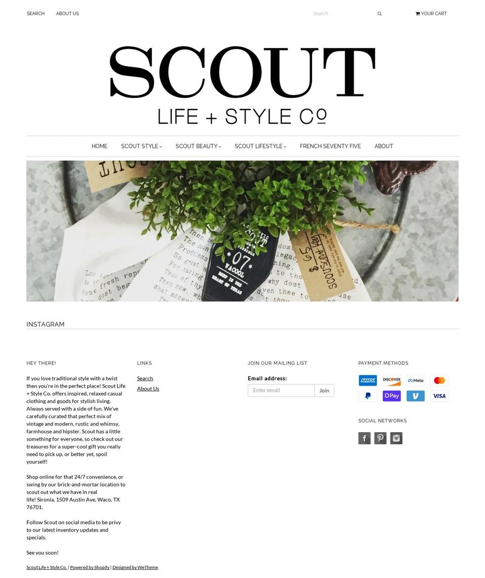 scoutlifestyleco.com shopify website screenshot