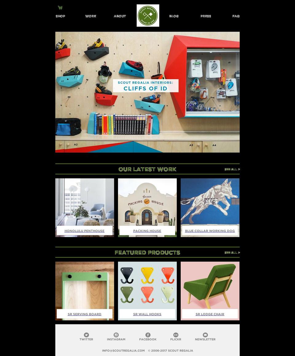 scoutregalia.com shopify website screenshot